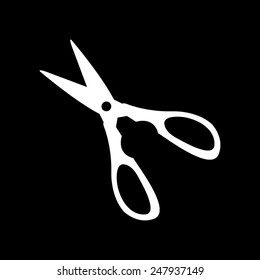 Scissors icon isolatedb on a black background