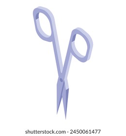 Scissors icon isometric vector. Brush makeup. Facial correction