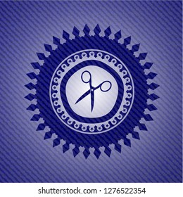 scissors icon with jean texture