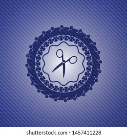 scissors icon with jean texture