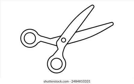 icono de tijeras. arte de línea,	Trazo editable. Ilustración vectorial.