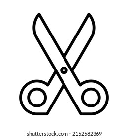 Icono de tijeras. Diseño De Estilo De Arte De Línea Aislado En Fondo Blanco
