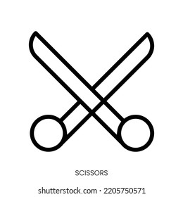 scissors icon. Line Art Style Design Isolated On White Background