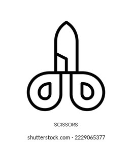 scissors icon. Line Art Style Design Isolated On White Background