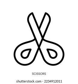 scissors icon. Line Art Style Design Isolated On White Background
