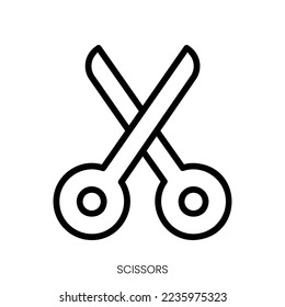 scissors icon. Line Art Style Design Isolated On White Background