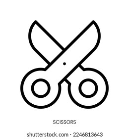 scissors icon. Line Art Style Design Isolated On White Background