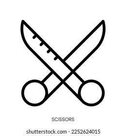 scissors icon. Line Art Style Design Isolated On White Background