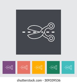 Scissors icon. Line flat vector related icon for web and mobile applications. It can be used as - logo, pictogram, icon, infographic element. Vector Illustration. 