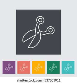 Scissors icon. Line flat vector related icon for web and mobile applications. It can be used as - logo, pictogram, icon, infographic element. Vector Illustration. 