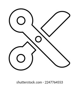 Icono de tijeras en estilo de línea