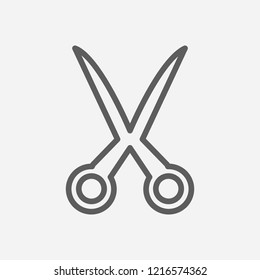 Scissors icon line symbol. Isolated vector illustration of  icon sign concept for your web site mobile app logo UI design.