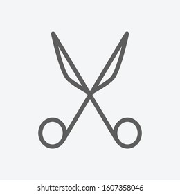 Scissors icon line symbol. Isolated vector illustration of icon sign concept for your web site mobile app logo UI design.