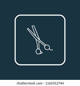 Scissors icon line symbol. Premium quality isolated shears element in trendy style.