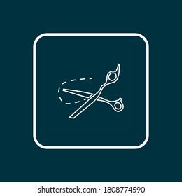 Scissors icon line symbol. Premium quality isolated shears element in trendy style.