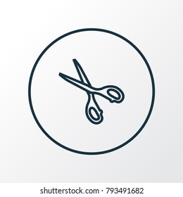Scissors icon line symbol. Premium quality isolated shears element in trendy style.