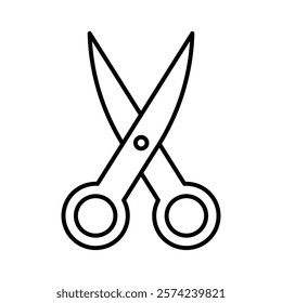 Scissors icon linear logo isolated
