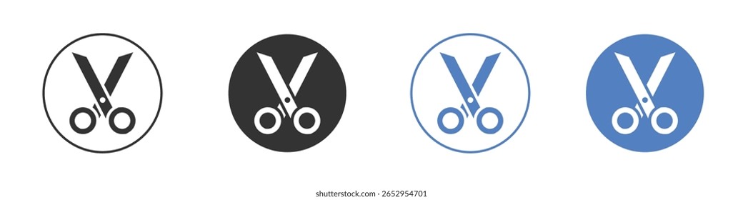Diseños gráficos del logotipo del icono de las tijeras