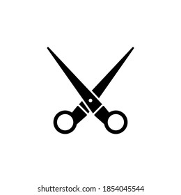 Scheren Symbol oder Logo-Illustration, glyph-Stil schwarze Farbe.