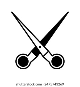 scissors icon or logo illustration outline black style