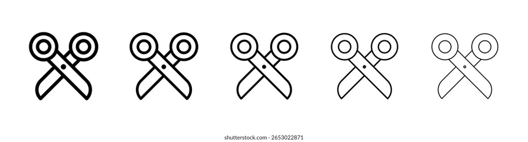 Scissors icon or logo illustration outline black style
