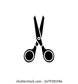 Icono de tijeras, logotipo aislado en fondo blanco. Pasos 10
