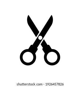 Icono de tijeras, logotipo aislado en fondo blanco