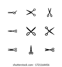 tijeras icono o logotipo símbolo de signo aislado ilustración vectorial - Colección de iconos vectoriales de estilo negro de alta calidad
