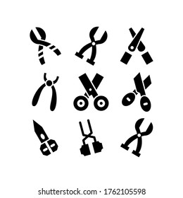 icono de tijeras o logotipo símbolo de signo aislado ilustración vectorial - Colección de iconos vectoriales de estilo negro de alta calidad
