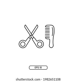 scissors icon or logo isolated sign symbol vector illustration high quality black style vector icons. editable stroke