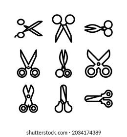 Scheren-Symbol oder Logo einzeln auf Zeichen, Vektorgrafik - Kollektion von hochwertigen Vektorsymbol in schwarzem Stil

