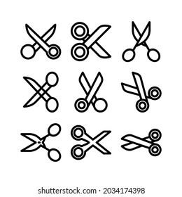 Scheren-Symbol oder Logo einzeln auf Zeichen, Vektorgrafik - Kollektion von hochwertigen Vektorsymbol in schwarzem Stil
