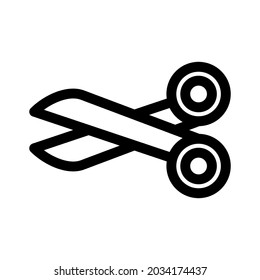 Schere Symbol oder Logo einzeln auf Zeichen Vektorgrafik - hochwertige Vektorsymbole in schwarzem Stil
