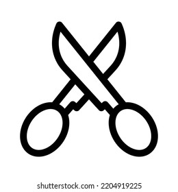 Schere Symbol oder Logo einzeln auf Zeichen Vektorgrafik - hochwertige Vektorsymbole in schwarzem Stil
