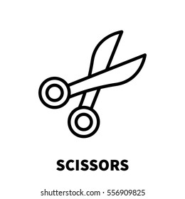 Scissors icon or logo in modern line style. High quality black outline pictogram for web site design and mobile apps. Vector illustration on a white background.
