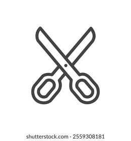 Scissors icon Logo symbol outline set