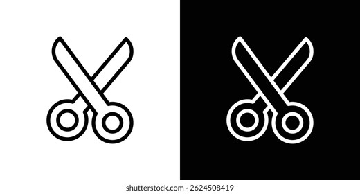 Scissors icon. Logotype vector set