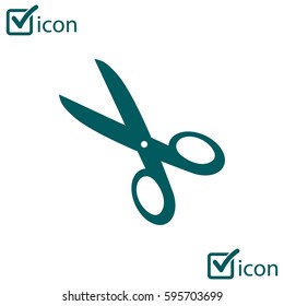 Scissors icon. Mark cut here. Flat design.