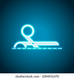 scissors icon. Neon style. Light decoration icon. Bright electric symbol