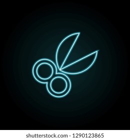 Scissors icon in neon style. Simple thin line, outline vector of education icons for UI and UX, website or mobile application
