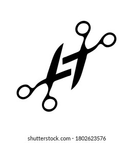 
scissors icon on a color background