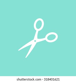 Scissors  icon on green background. Vector illustration.