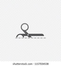 scissors icon. On grid background