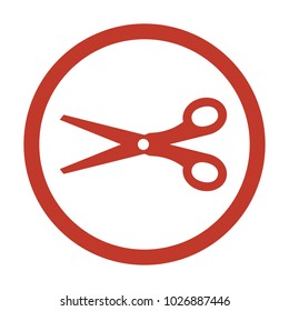 Scissors icon on white background. Vector illustration