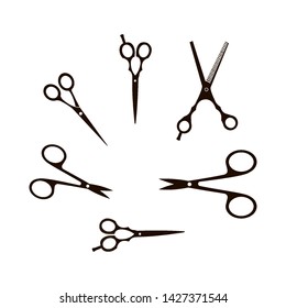 Сutting scissors icon on white background