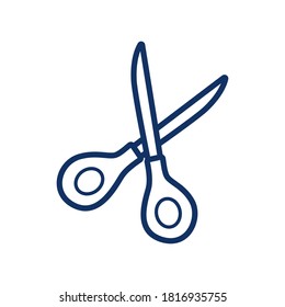 Scissors icon on white background, vector illustration
