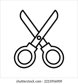 Schere Symbol auf weißem Hintergrund