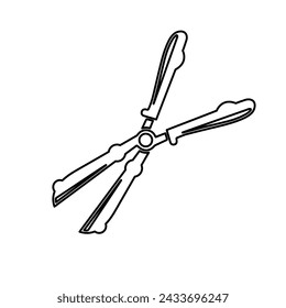 scissors icon on a white background, vector illustration