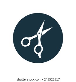 scissors icon on white background 