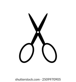 Icono de tijeras sobre fondo blanco. Ilustración vectorial.